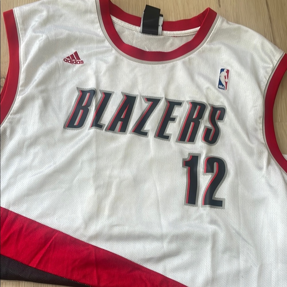 Adidas White and Red Blazers Jersey